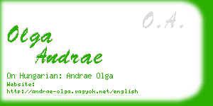 olga andrae business card